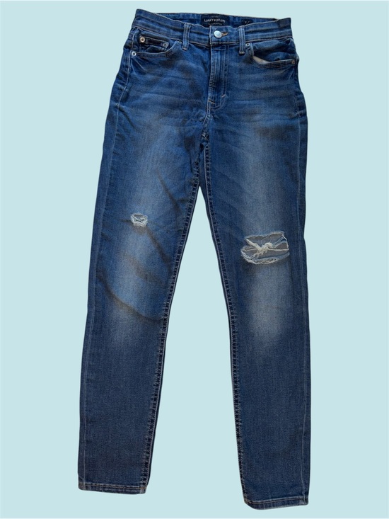 Lucky Brand Denim - Lucky Brand Dark Wash Blue Distressed Bridgette Skinny Jeans